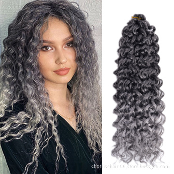Wholesale Price Ocean Wave 24inches Hawaii Curls Pink Ombre Crochet Hair Braids Afro Curly Synthetic Braiding Hair Extensions